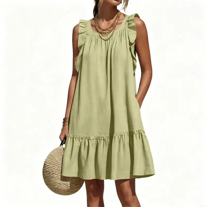 Clarissa Ruffle Sleeve V Neck Mini Dress