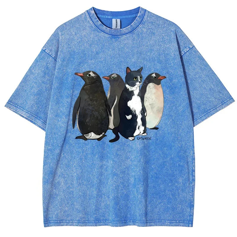 Aiden Washed Graphic Penguin Tee