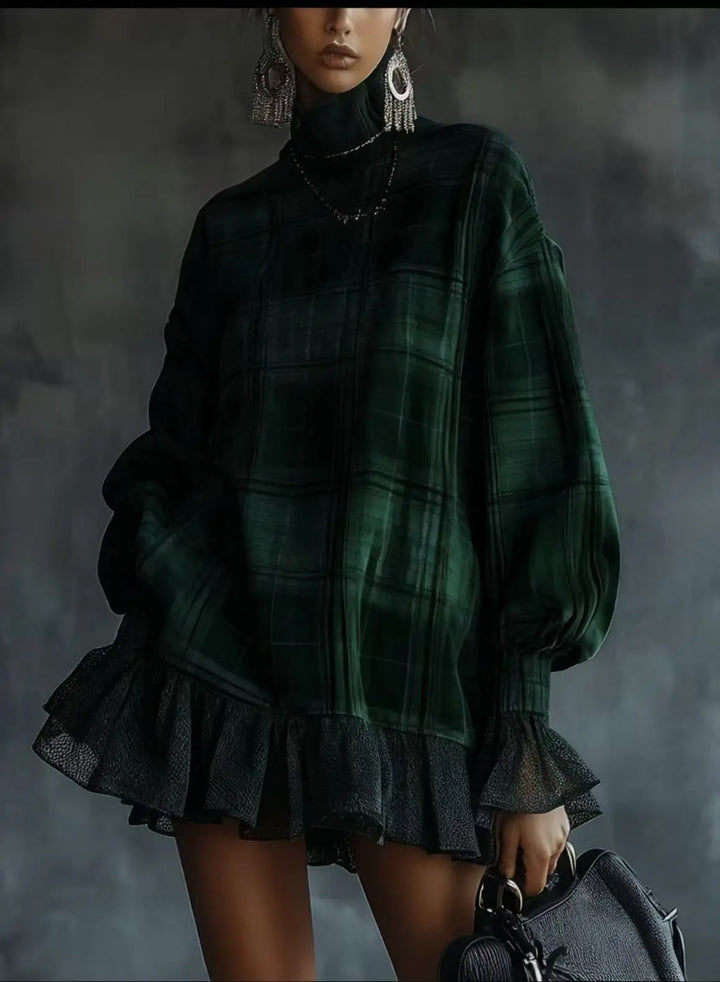 Odalys Lantern Sleeve Mini Dress