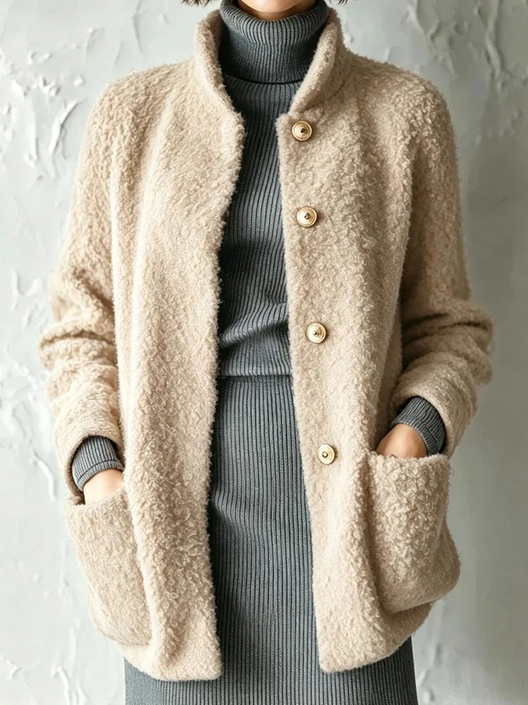 Clio Bouclé Stand Collar Jacket