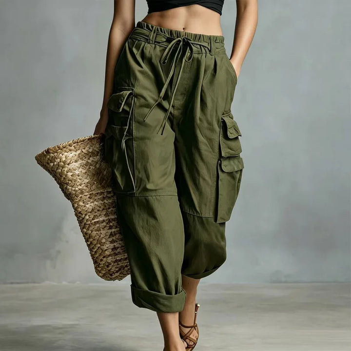 Elodie Relaxed Drawstring Cargo Pants