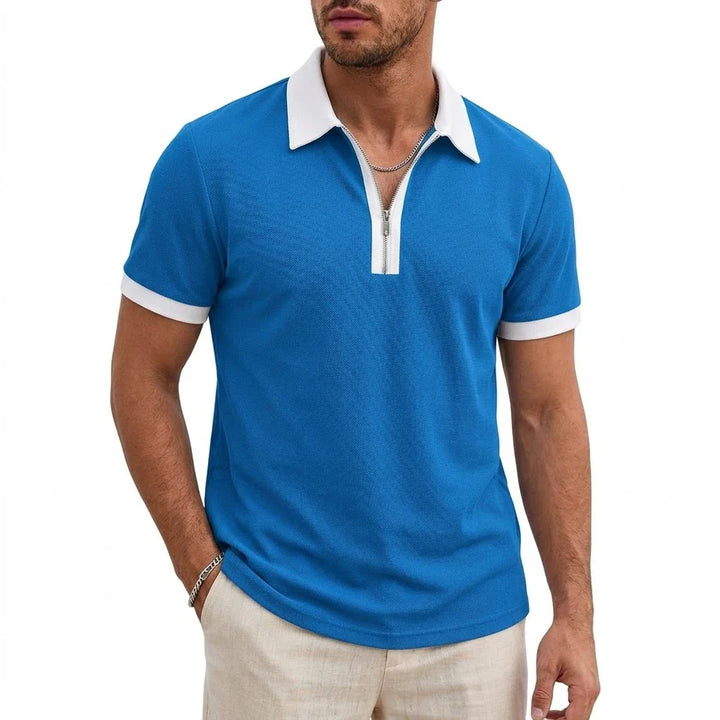 David Breathable Zipper Polo Shirt