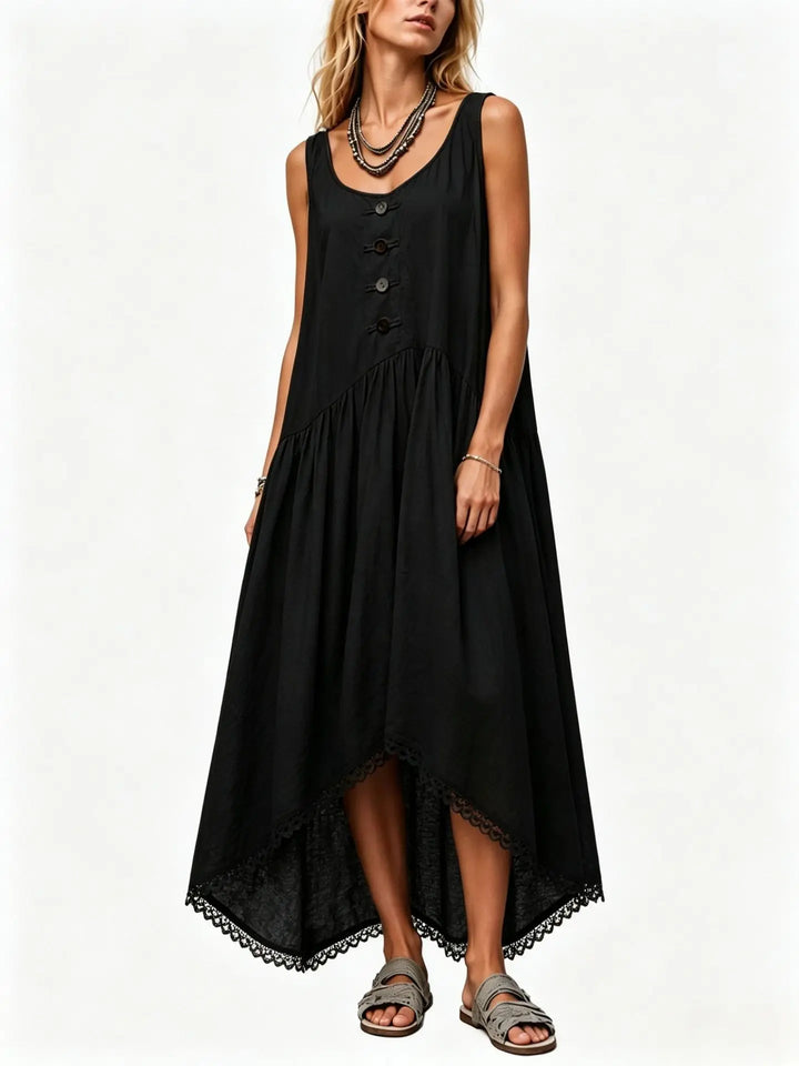 Tessa Flowy Asymmetrical Midi Dress