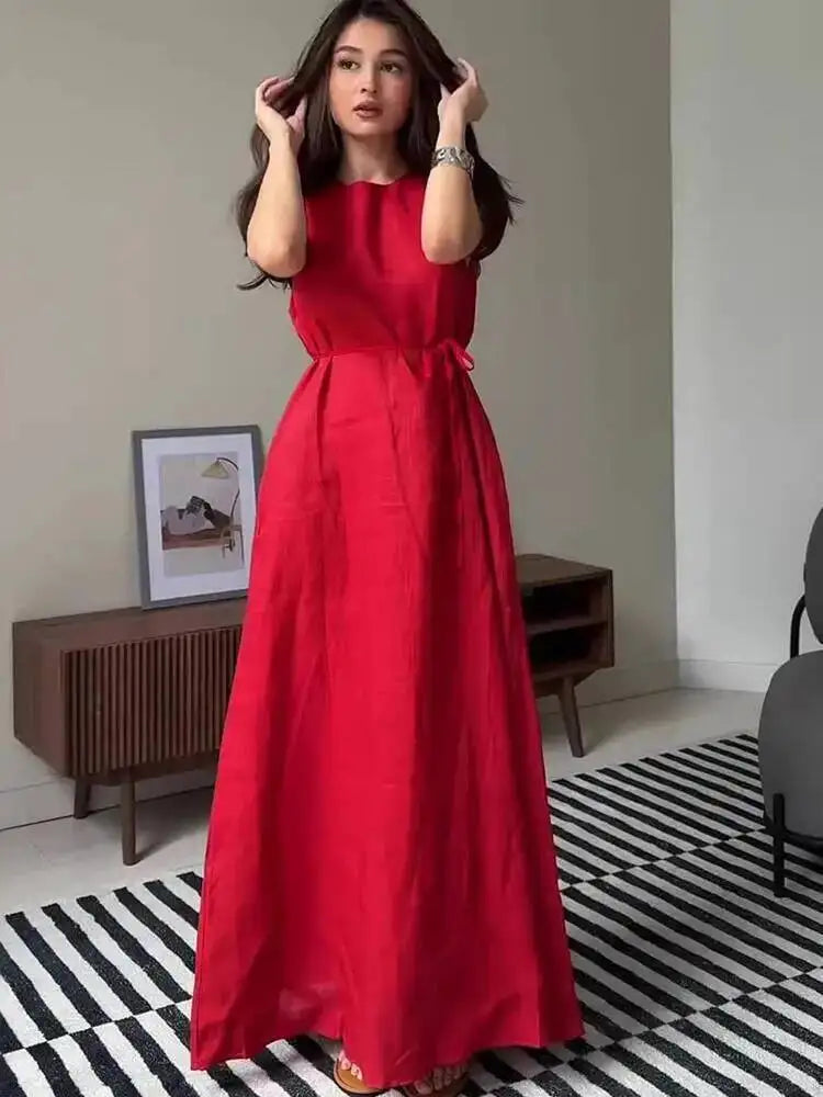 Melina Waist Tie Maxi Dress
