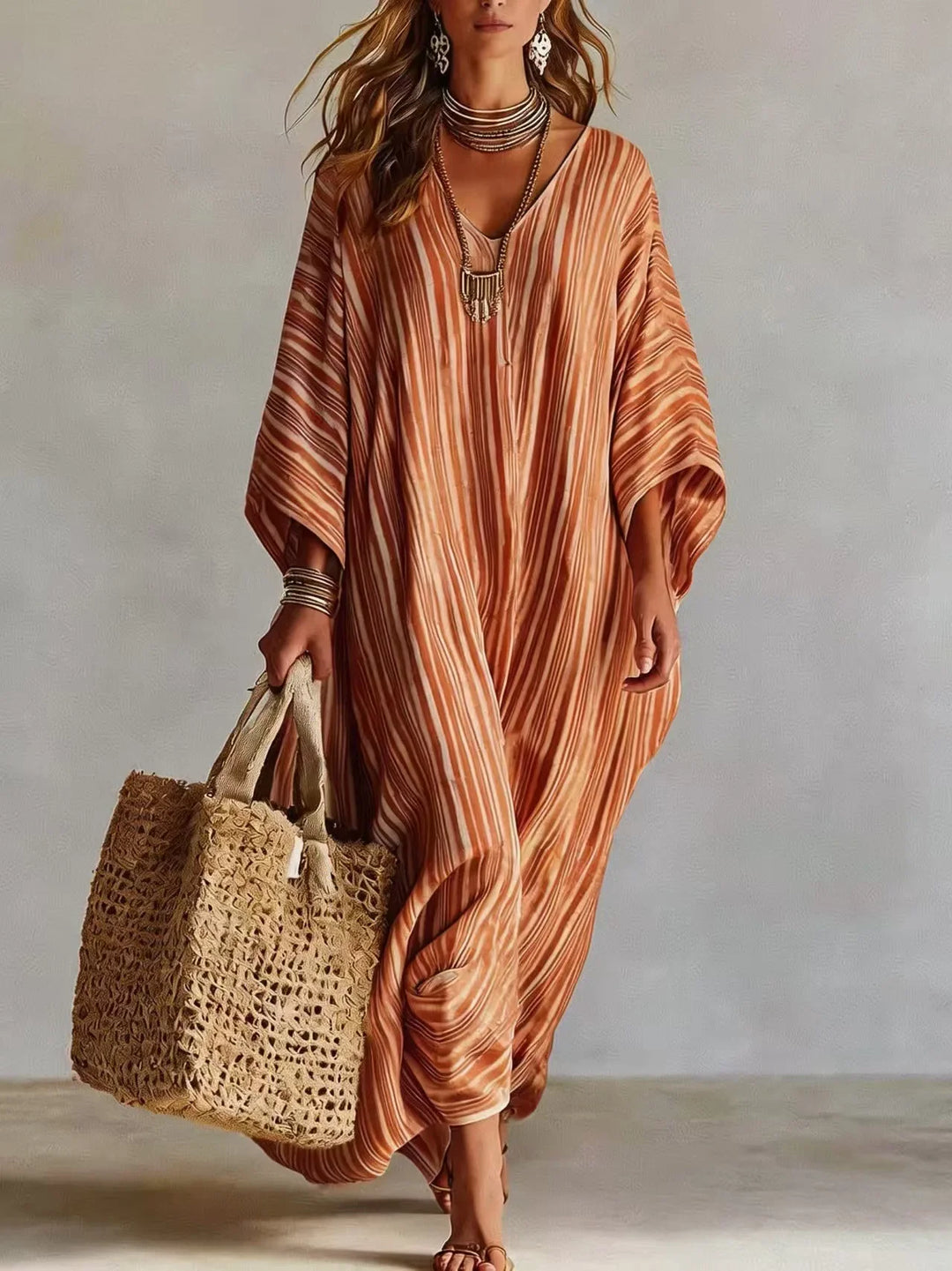 Monica Striped Linen Sundress
