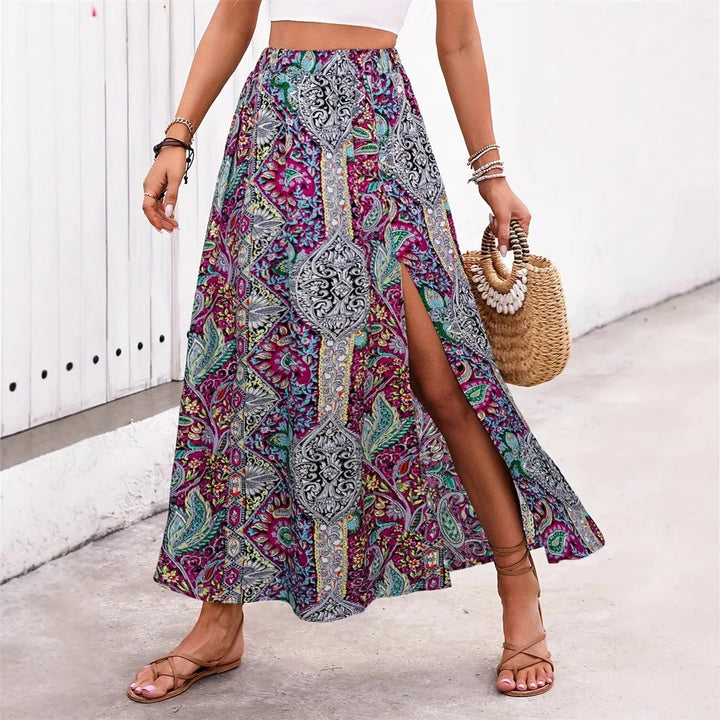 Lilly Bohemian Floral Maxi Skirt