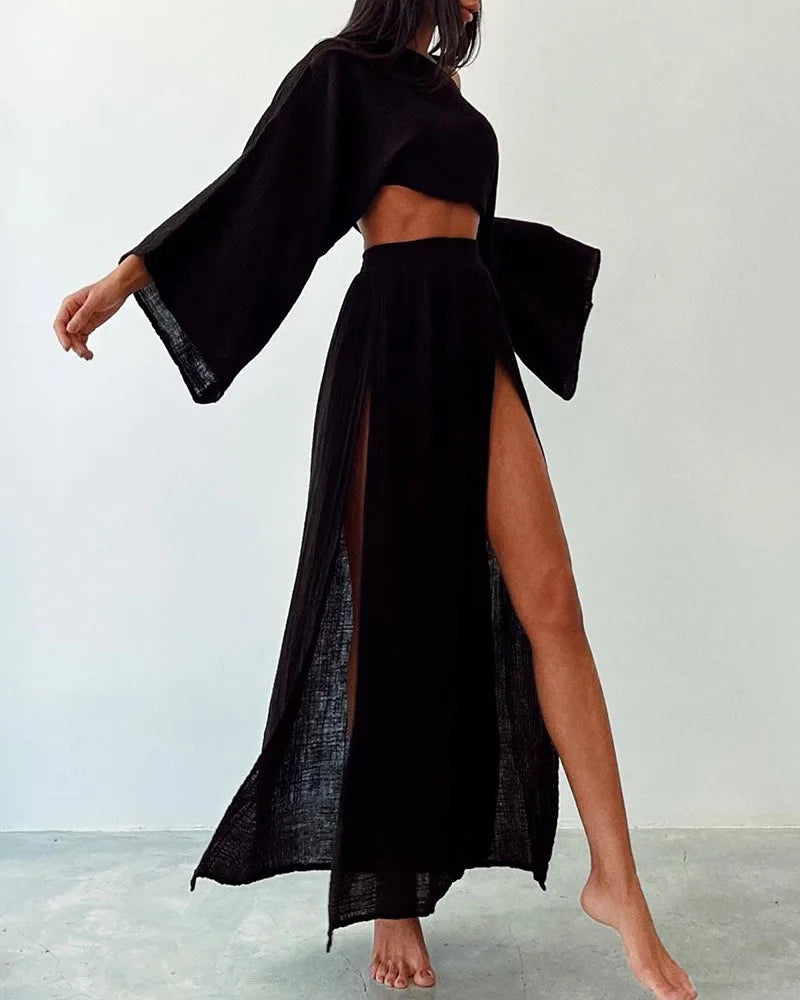 Jessica Crop Top and Maxi Skirt Set