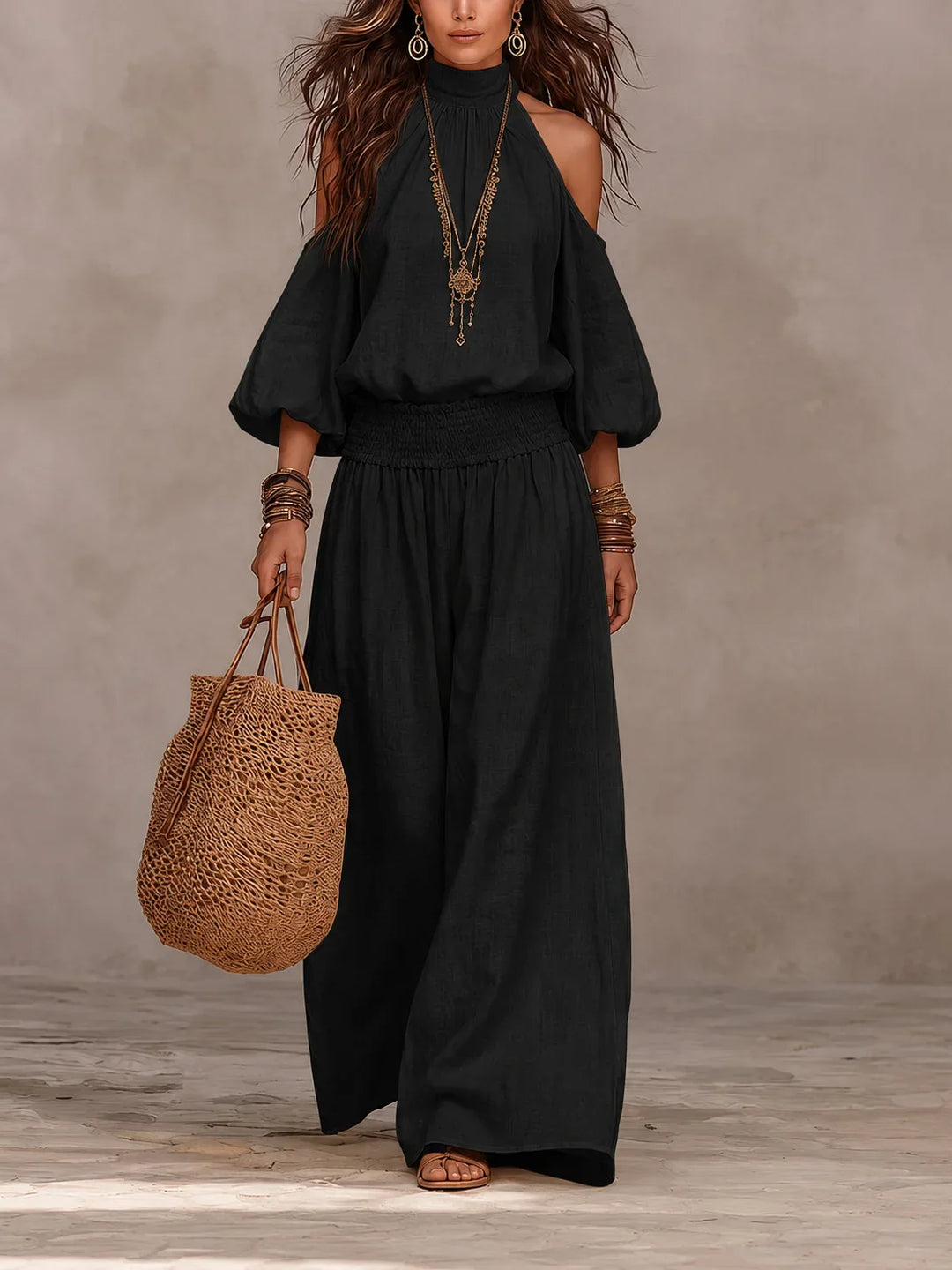 Camia Off Shoulder Pants Set