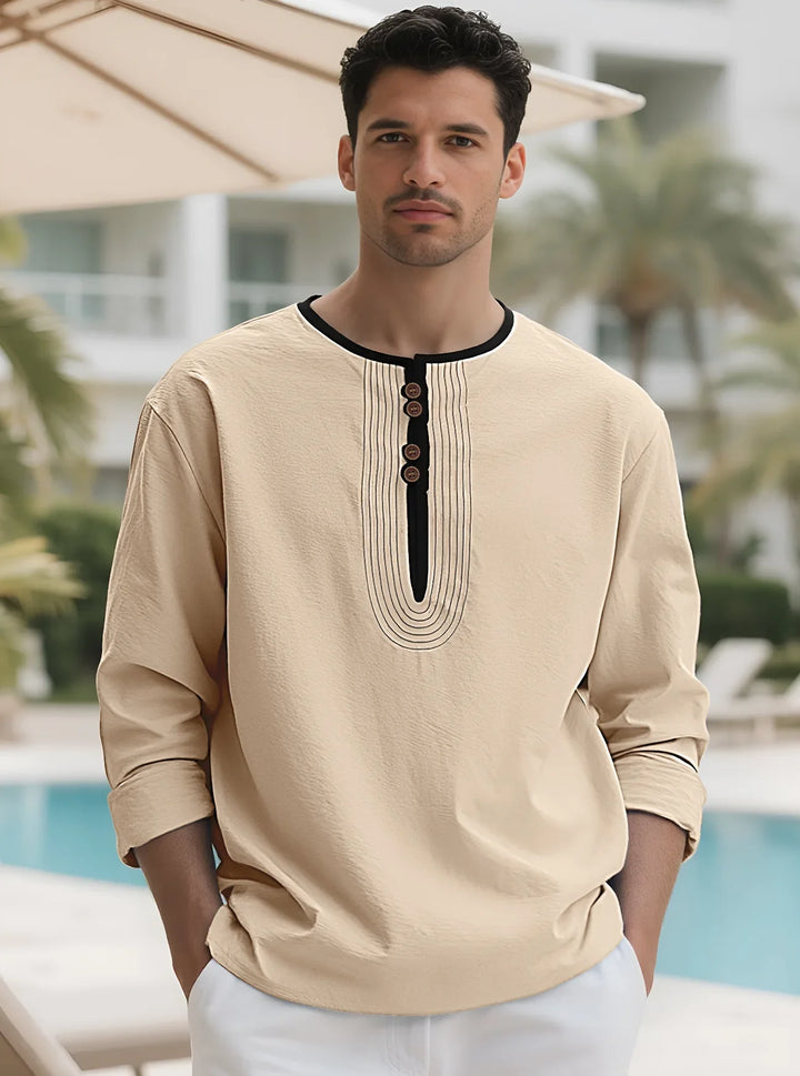 Camden Long Sleeve Henley Shirt