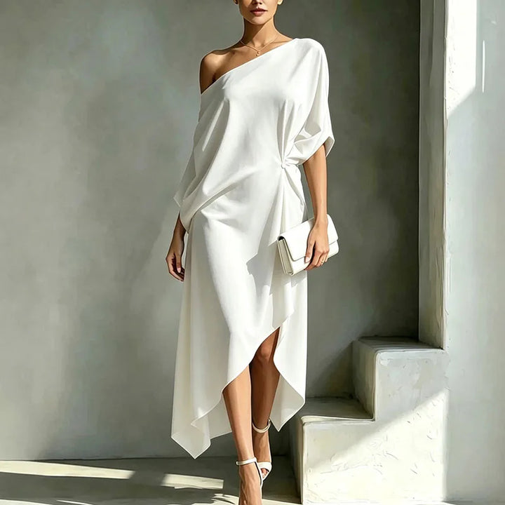 Chelsea Elegant Asymmetrical Midi Dress
