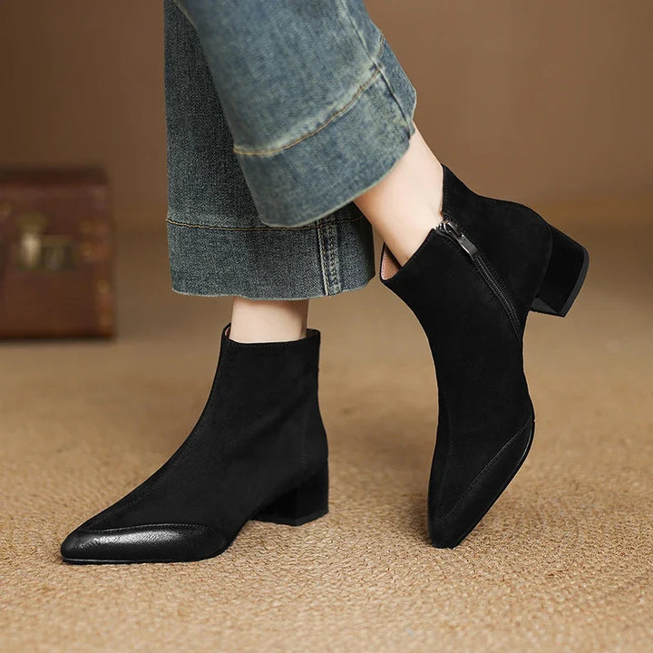 Hortense Side Zip Suede Boots