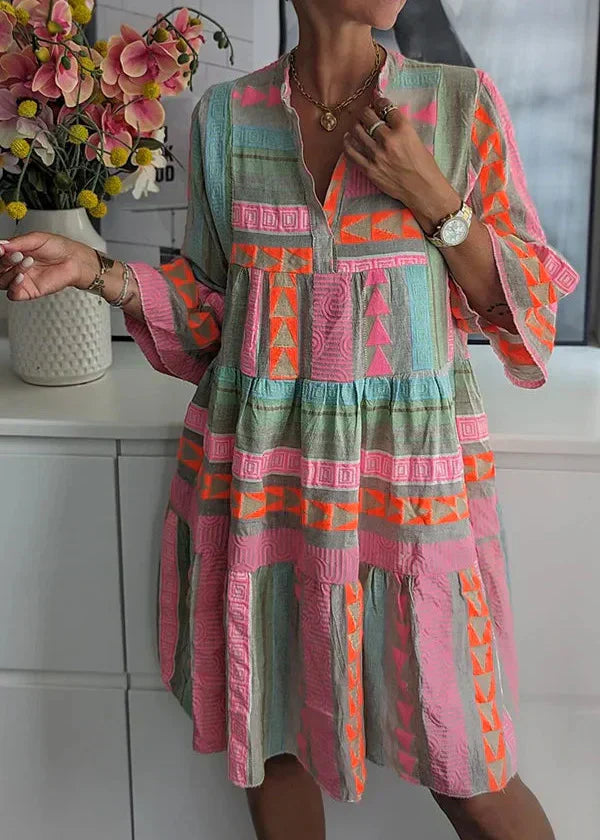 Meliana Elegant V-Neck Summer Dress
