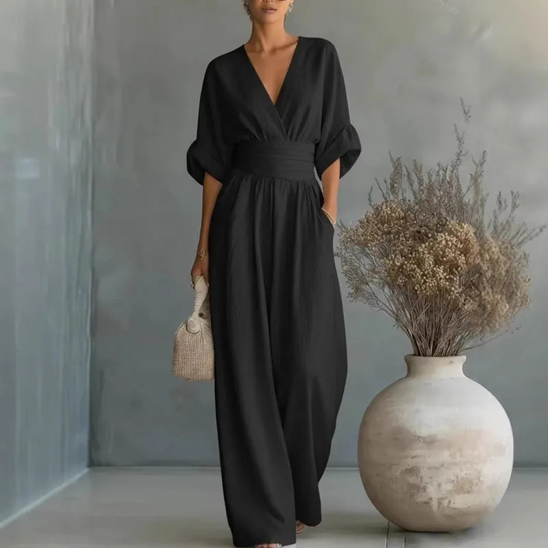 Helena V Neck Summer Jumpsuit