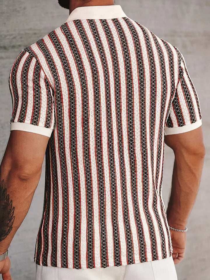 Reuben Striped Ice Silk Polo