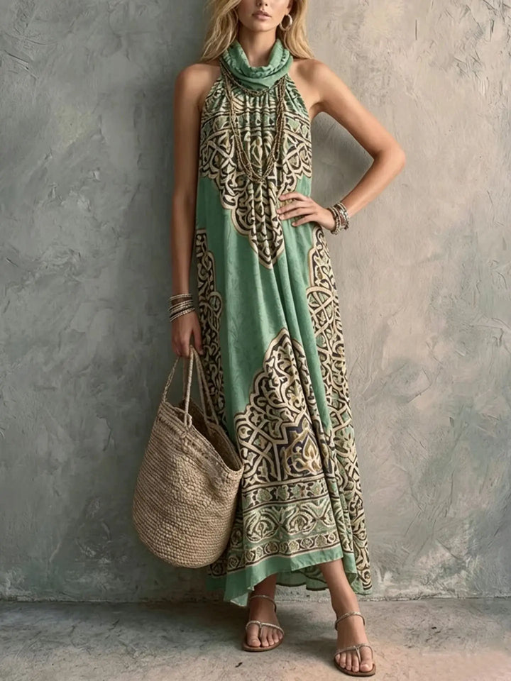 Cynthia Bohemian Halter Maxi Dress