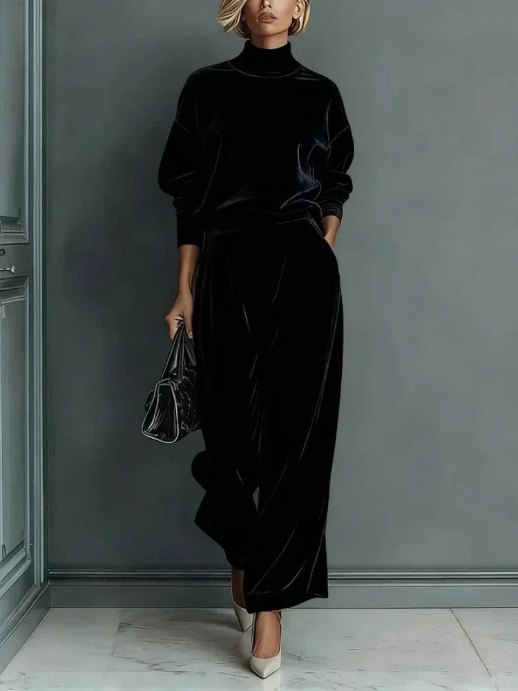 Ameera High Neck Velvet Set