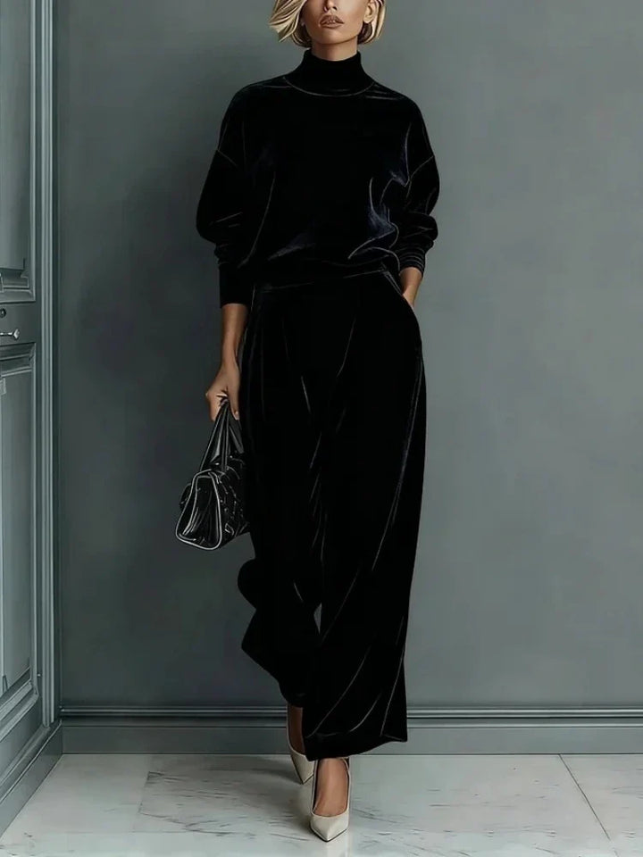 Ameera High Neck Velvet Set
