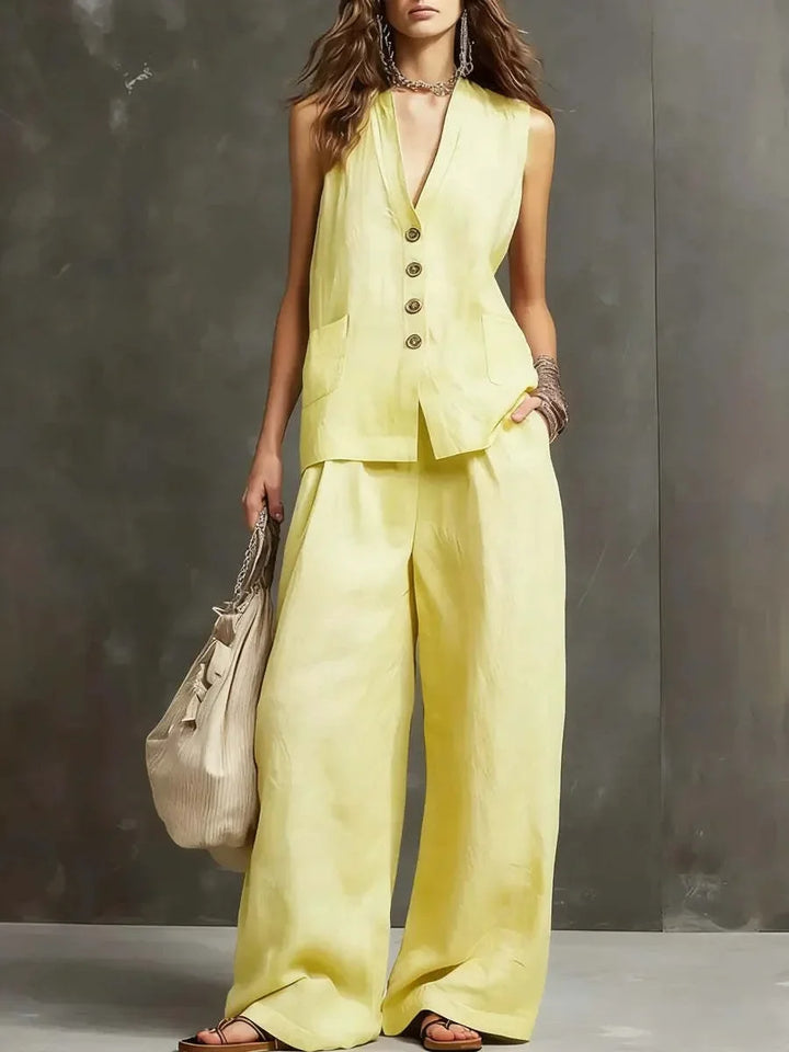 Hazel Breathable Linen Trouser Set