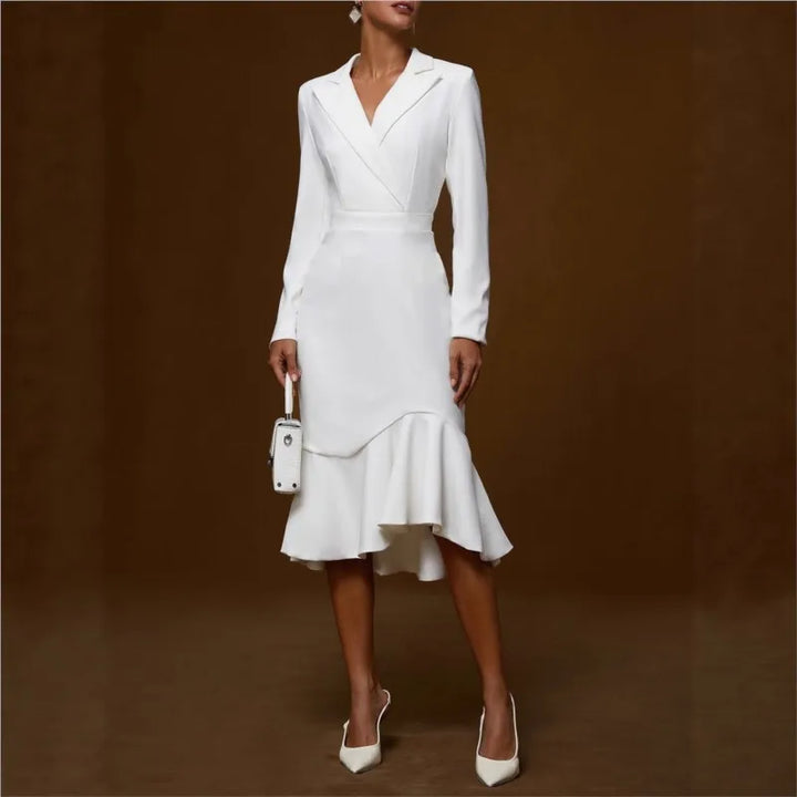 Vesna Notched Lapel Dress