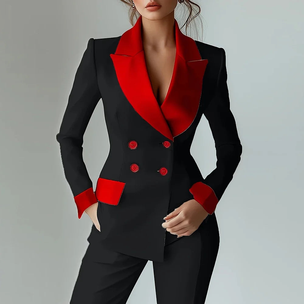 Theodora Contrast Lapel Blazer
