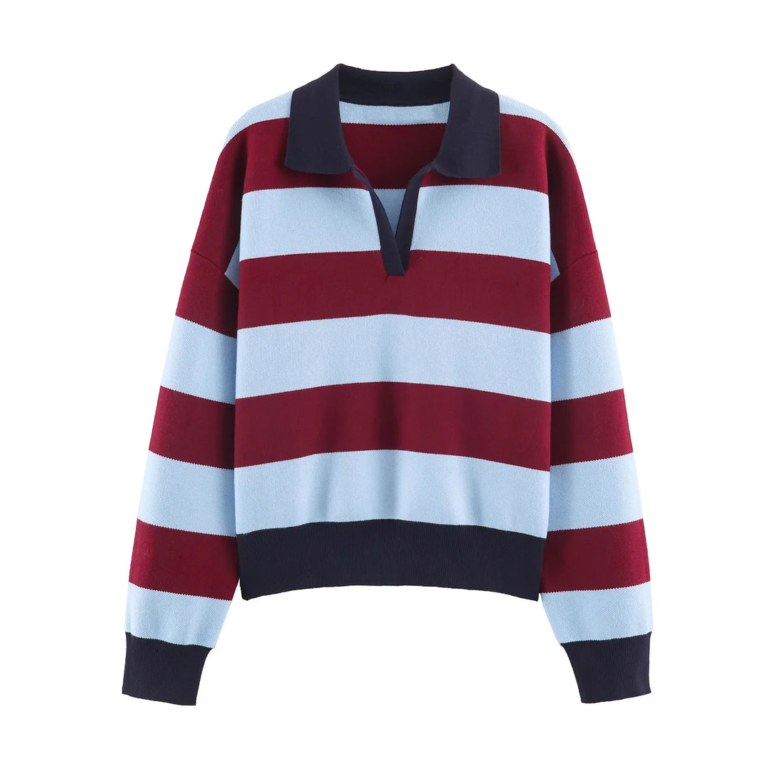 Theodora Johnny Collar Polo Sweater