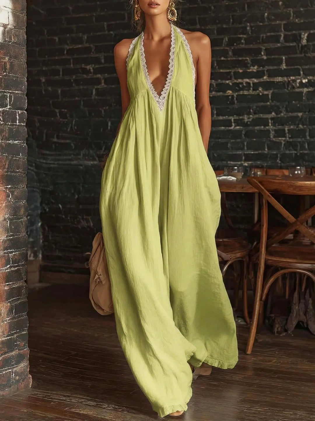 Helena Lace Trim Maxi Dress