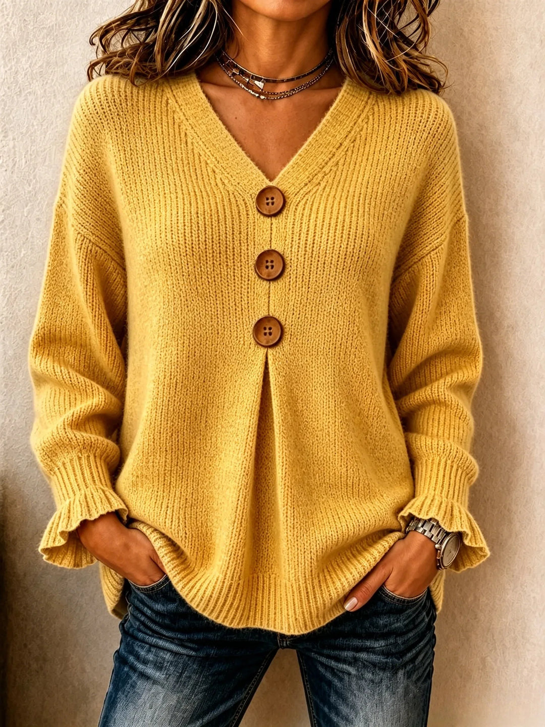 Ines Button Front Sweater