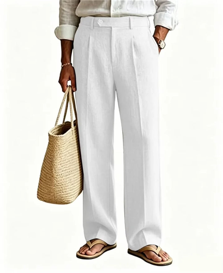 Mason Straight Leg Linen Trousers