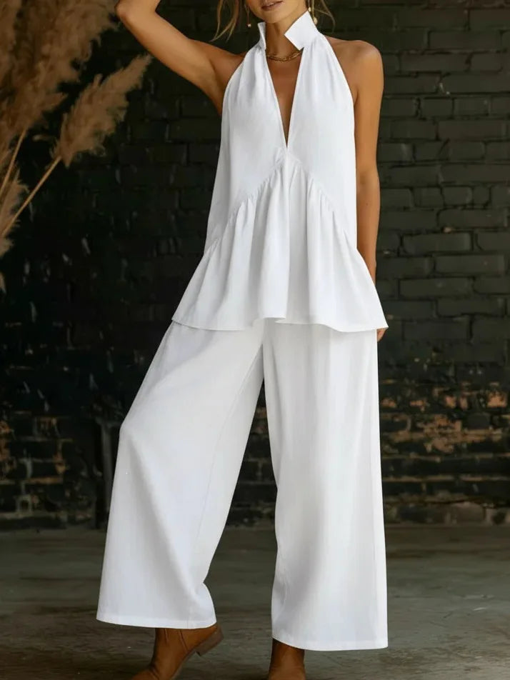 Adelina Sleeveless Wide Leg Set