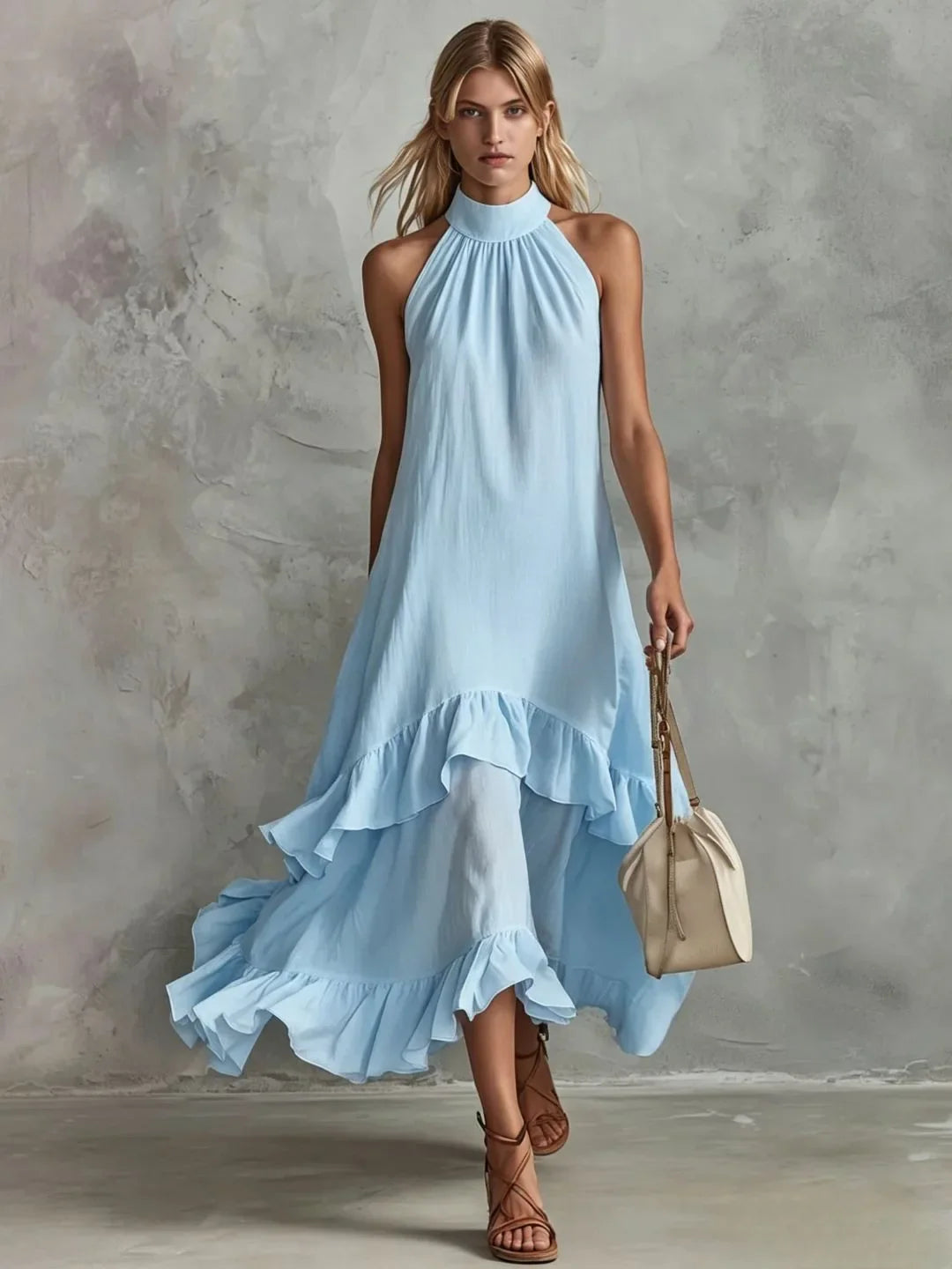 Ramona Elegant Ruffle Wedding Guest Dress