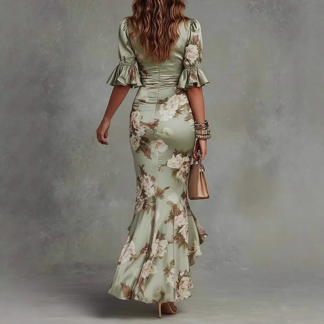 Sharon V-Neck Maxi Wedding Guest Dress