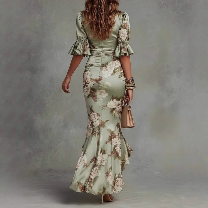 Sharon V-Neck Maxi Wedding Guest Dress