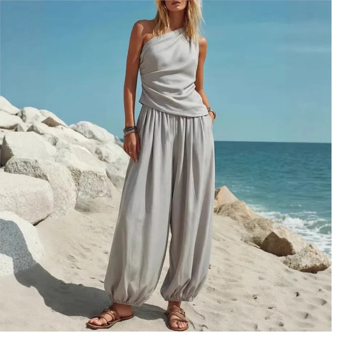 Mireya One Shoulder Trouser Set