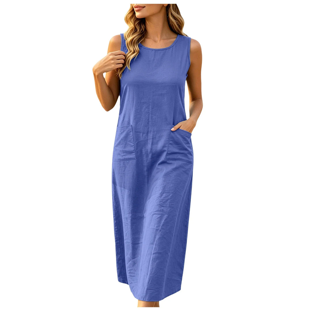 Frances Sleeveless Pocket Midi Dress