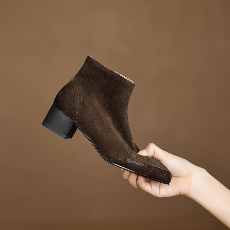 Hortense Side Zip Suede Boots