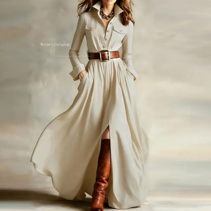 Amelia Button Front Maxi Dress