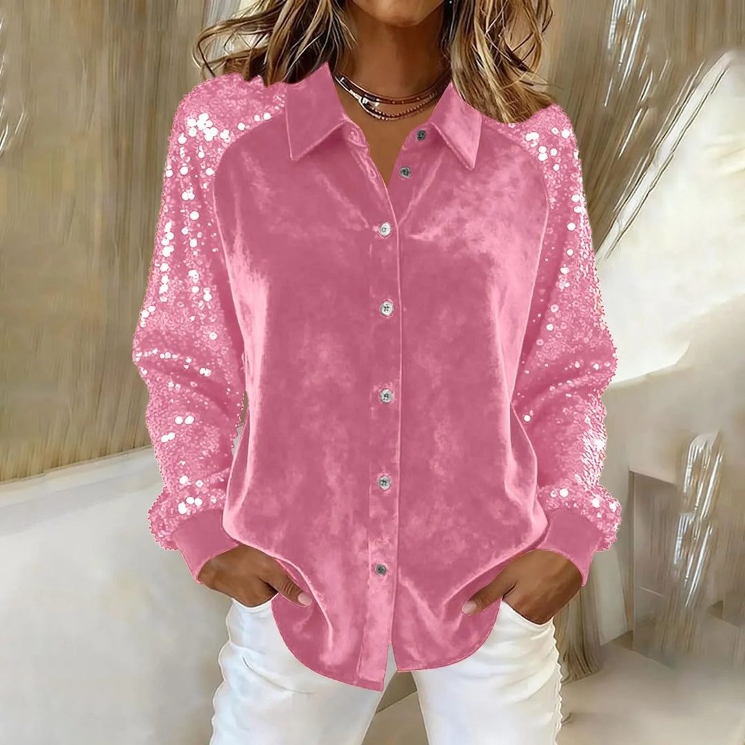 Simone Sequin Sleeve Blouse