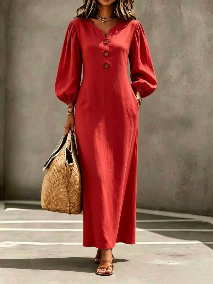 Orlinda Button Front Maxi Dress