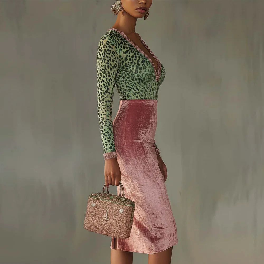 Dahlia Figure Skimming Velvet Dress