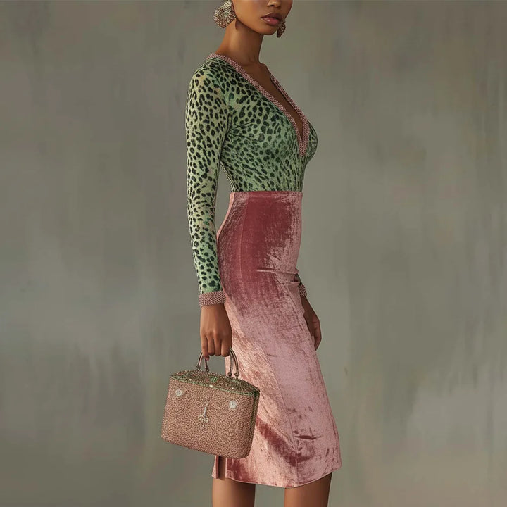 Dahlia Figure Skimming Velvet Dress