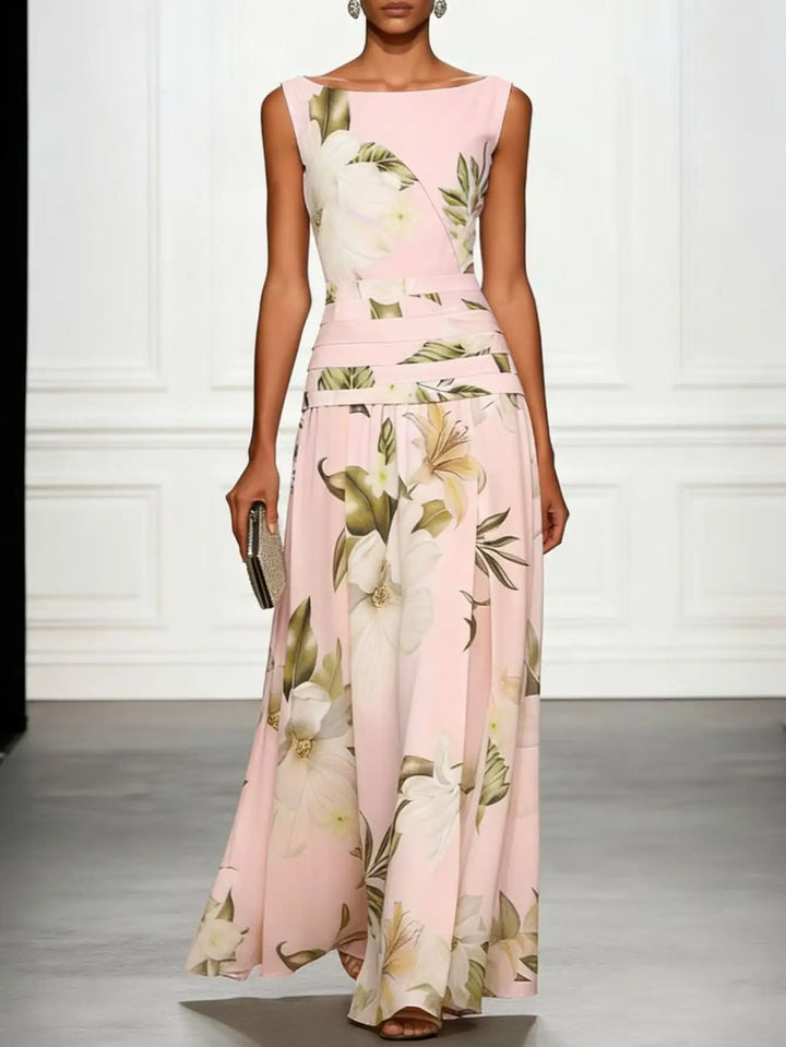 Elenora Floral Belted Maxi Dress