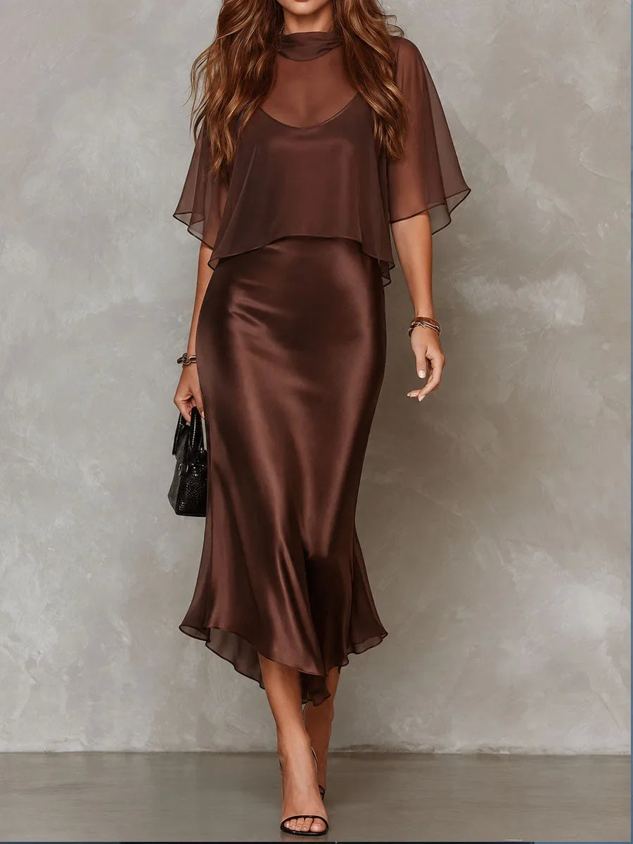 Jaliyah Satin Midi Dress Set