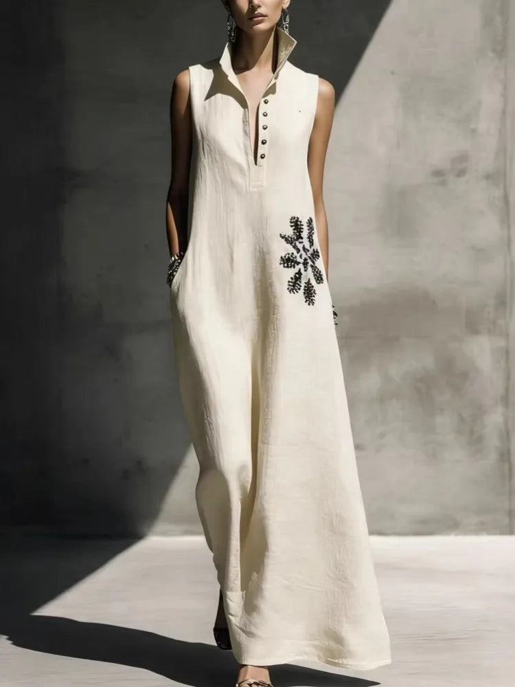 Caroline Embroidered Maxi Dress