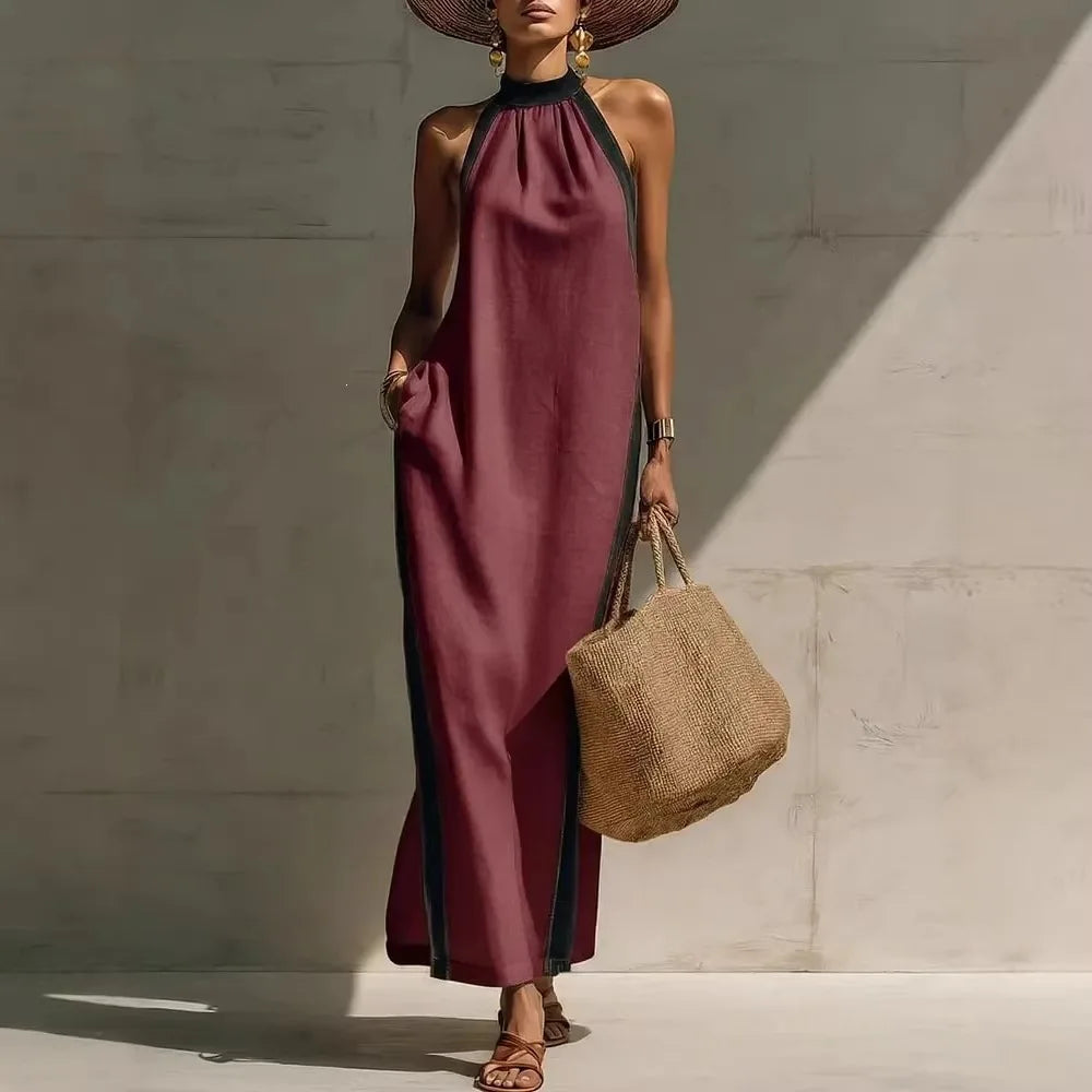 Karen Casual Halter Maxi Dress