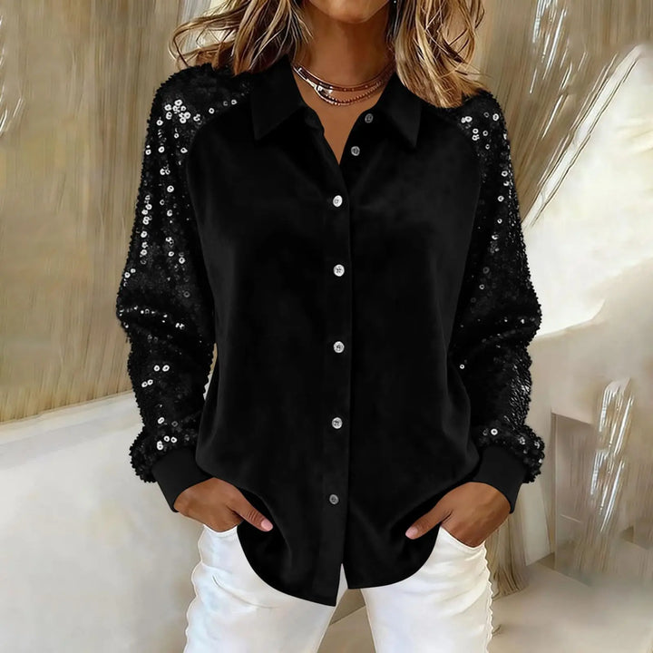 Simone Sequin Sleeve Blouse