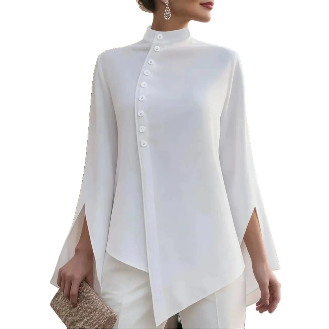 Isolde Diagonal Button Blouse