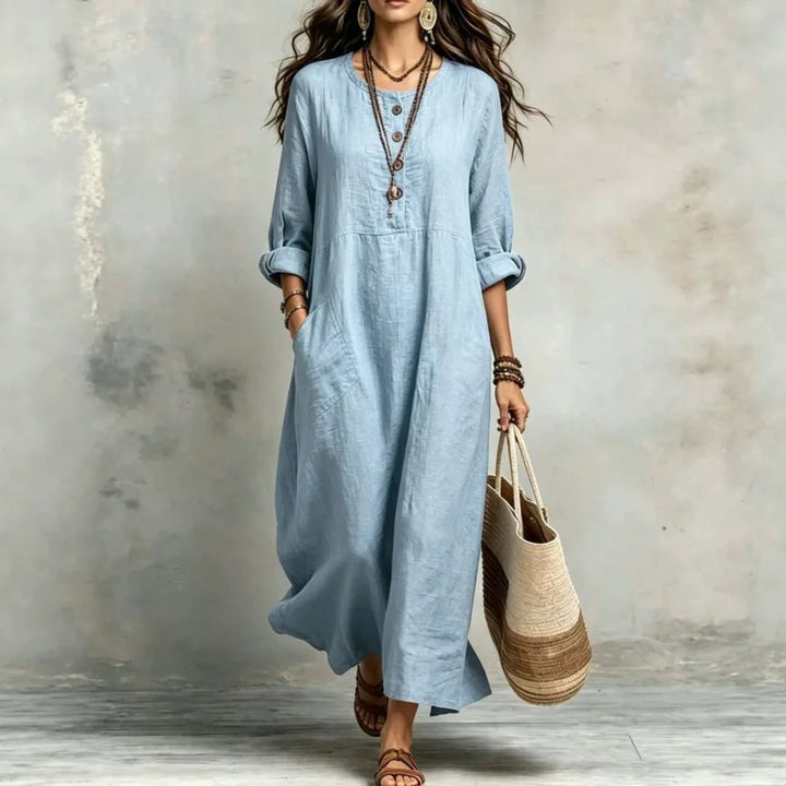 Sienna Casual Button Maxi Dress