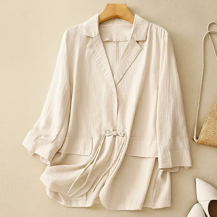 Jodie Drawstring Linen Blazer