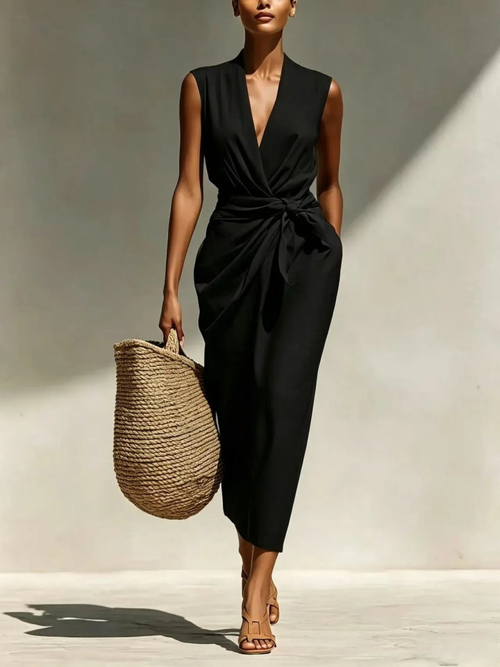 Angie Front Twist Midi Dress