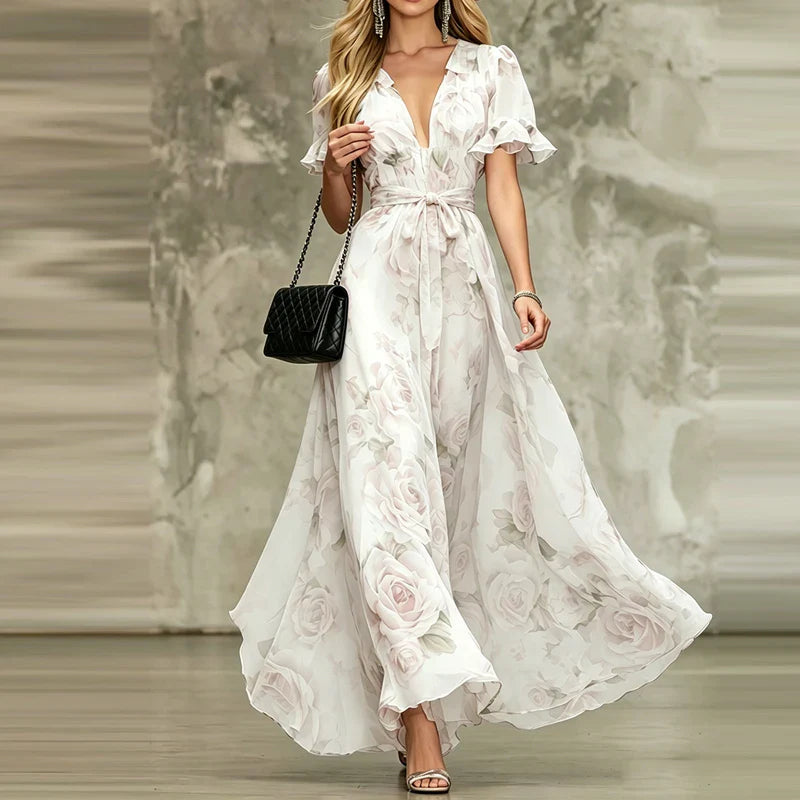 Molly Floral Chiffon Maxi Dress